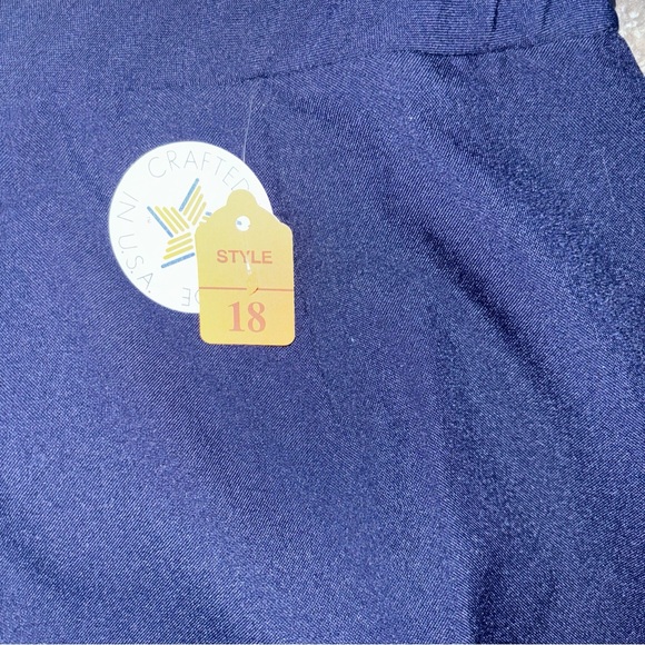 Womens Vintage Bedford Fair Plus Size Straight Skirt Navy Knee Length Size 18 - Picture 3 of 9